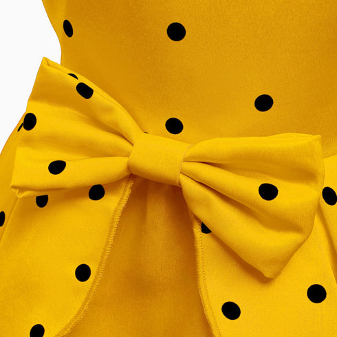 Girl's Wave Dot Vintage Dress Children's Princess Dress Dress